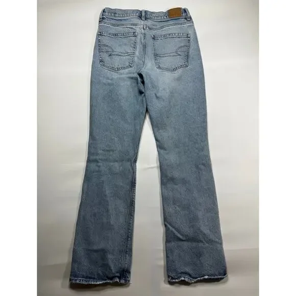 American Eagle Women's Split Ankle 90s Bootcut Blue Denim Jeans - Size 4 (28x31) - Picture 2 of 6